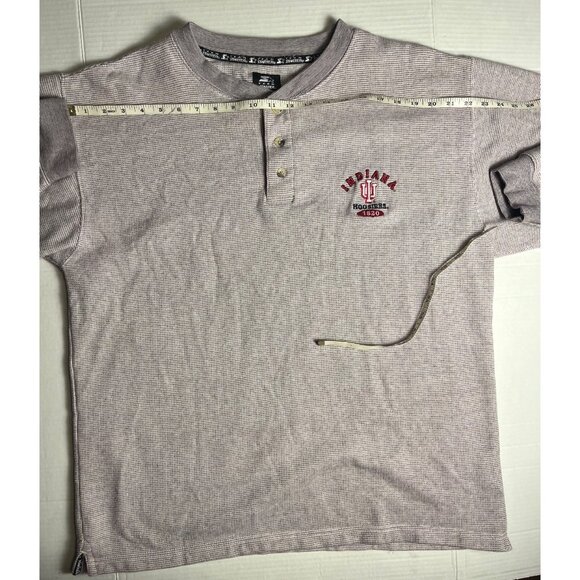 VTG Starter Indiana University Hoosiers NCAA Thermal Henley Mens L Gray Cotton - Picture 10 of 13